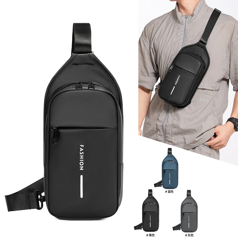 Functional chest bag, casual sports messenger bag, made of durable Oxford fabric, with adjustable shoulder strap