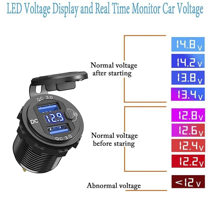 ˷̴ QC3.0  USB   ,  ġ LED  ÷, 12V, 24V ڵ 