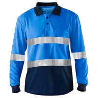 Hi Vis Long Sleeve Reflective Safety Polo for Construction