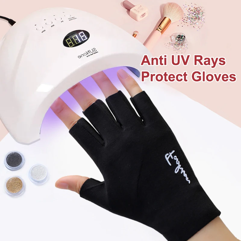 

Перчатки для защиты от ультрафиолетовых лучей, перчатки для ногтей со светодиодной лампой, перчатки для защиты ногтей от ультрафиолетового излучения, инструменты для маникюра и дизайна ногтей, 2 шт.