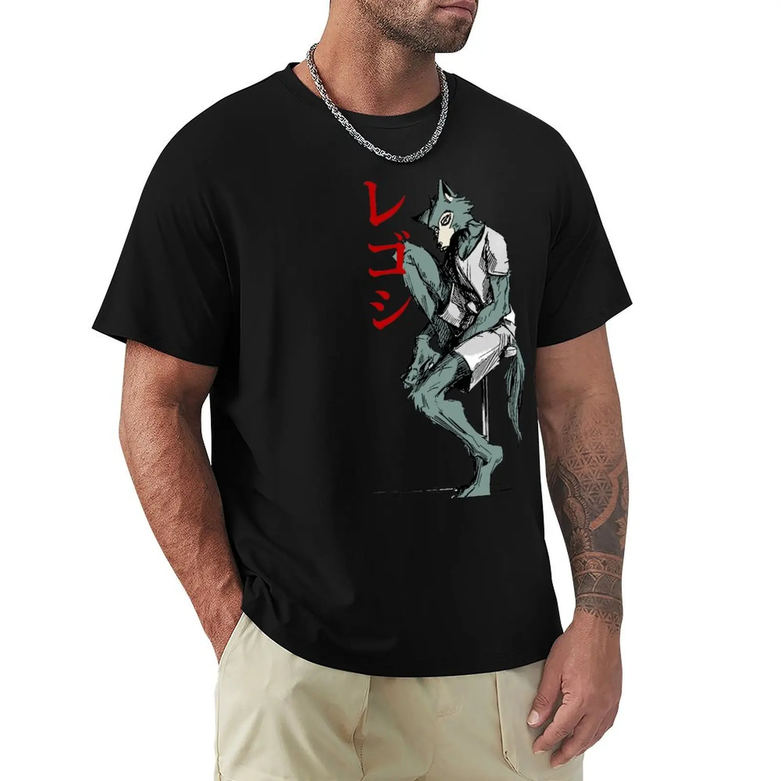 

Legoshi Beastars Regoshi Wolf from Beastars anime T-Shirt Short sleeve tee baggy shirts cute tops custom shirt t shirt for men