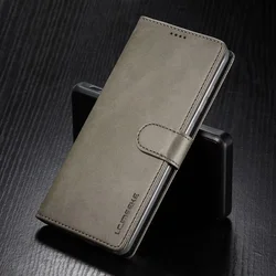 Leather Flip Wallet Case with Card Holder and Magnetic Closure for Poco X4 Pro 5G (Grey)