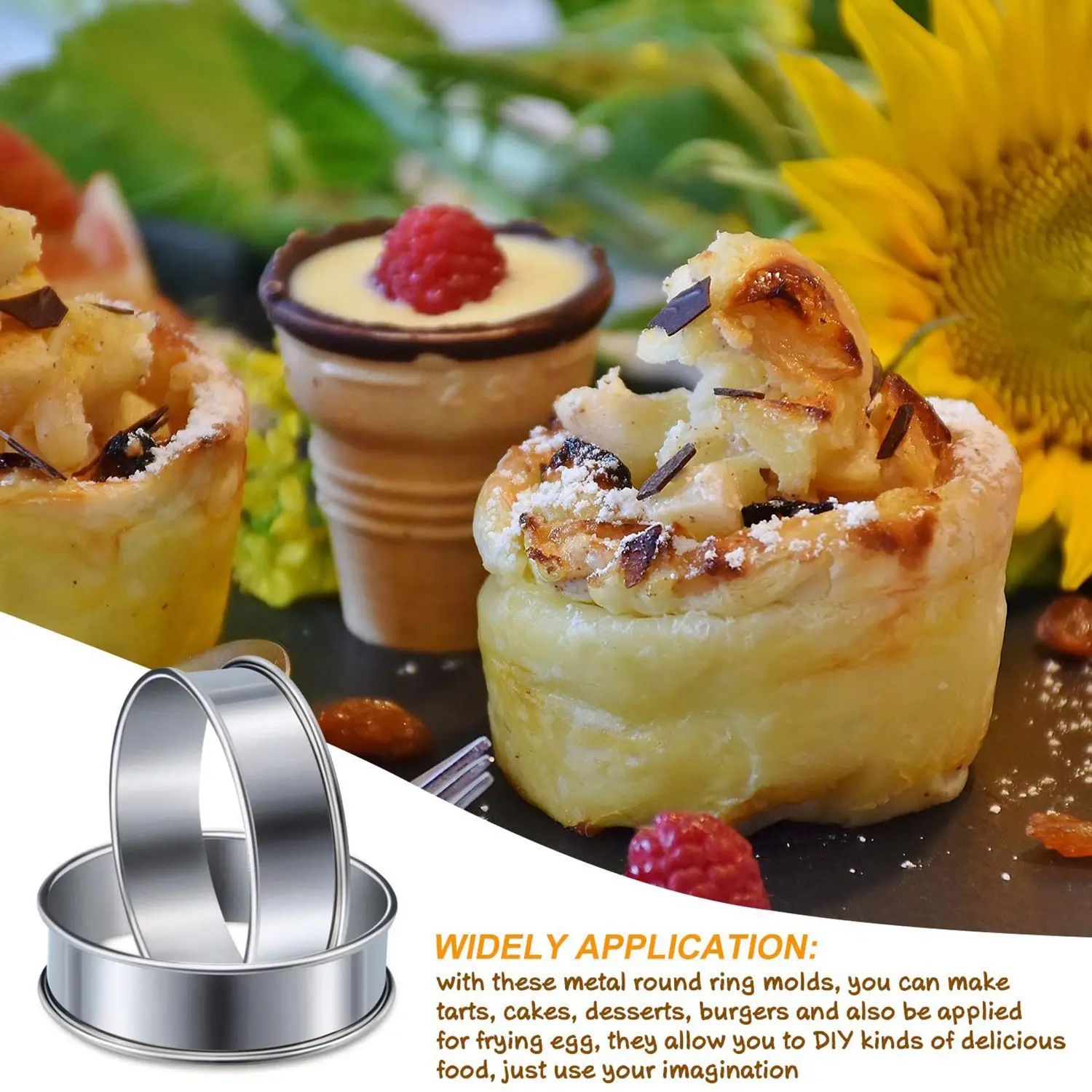 Muffin Tart Rings 6 Pcs Double Rolled Stainless Steel Rings