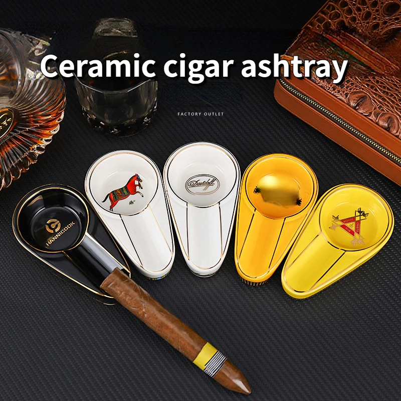 

Ceramic cigar ashtray Portable Exquisite Ashtray storage box Exquisite office household Cigar Grey Box Cigarette accessories