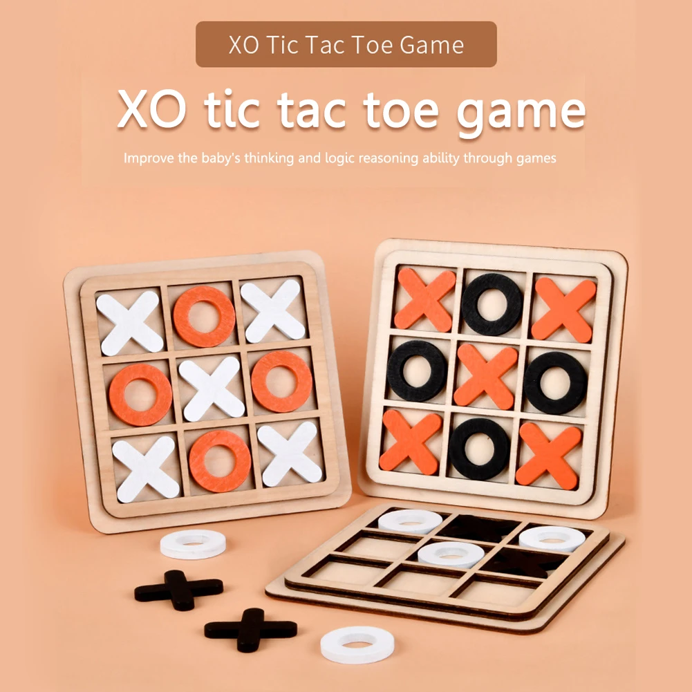 X O Game Blocks Tabletop Wooden ParentChild Interaction Board Game Interactive Toy For Adult