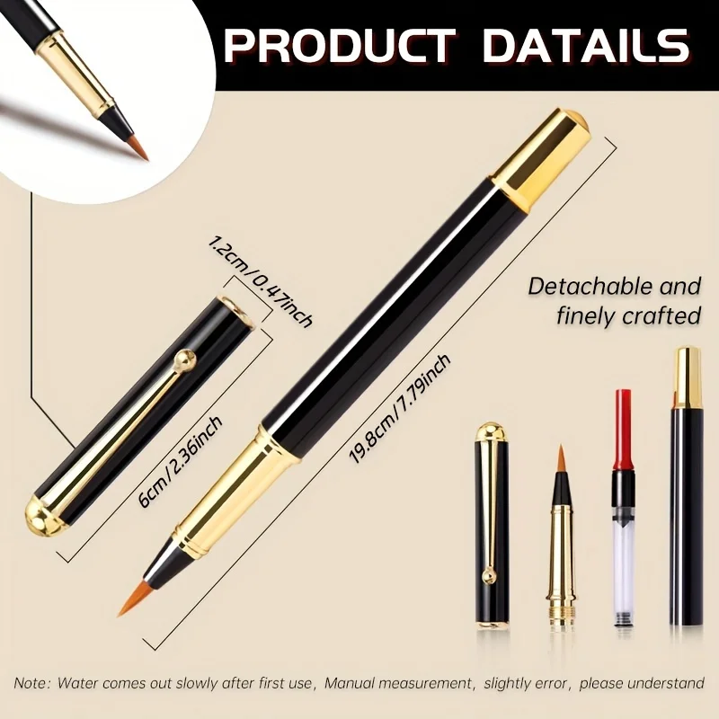 1pc Calligraphy Brush Pen,Ink-adding Fountain Pen with Fine Tip for Hand Lettering,Art Drawing,Journaling for Adults,Students - 6