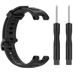 Premium Silicone Sport Strap for Smart Watches - Durable & Adjustable Watchband with Tool Accessory (Black)