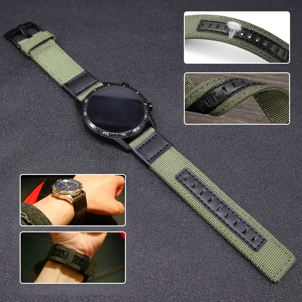 Nylon Quick Release Sport Strap - Military Style Canvas Fabric Watch Band