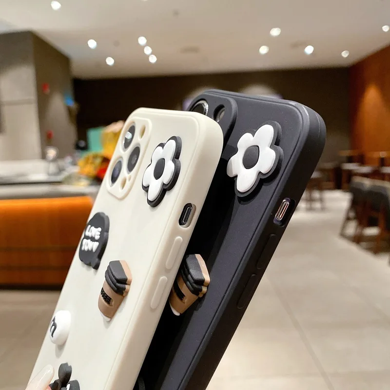 For iphone 12 13 14 15 mini 11 Pro Max Lovely 3D Cartoon Anime Silicone Case For IPHONE 7 8 plus X XR XS Max Anti Fall Back Cover_voghion.com