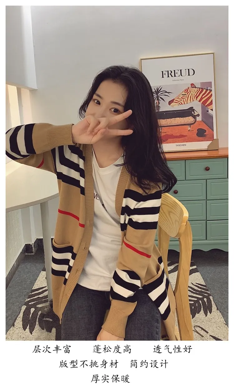 New V-neck cashmere sweater women's autumn and winter embroidered knitted top long sleeved cardigan women's sweater