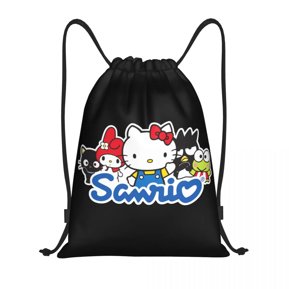 

Белая сумка на шнурке Hello Kitty под заказ, рюкзаки для тренировок и йоги, женский и мужской рюкзак для спортивного зала Sanrio