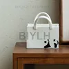 Ceramic Vase with Handle Handbag Vase Panda Pattern Home Decoration Desktop Flower Arrangement Green Plant Ornaments 6