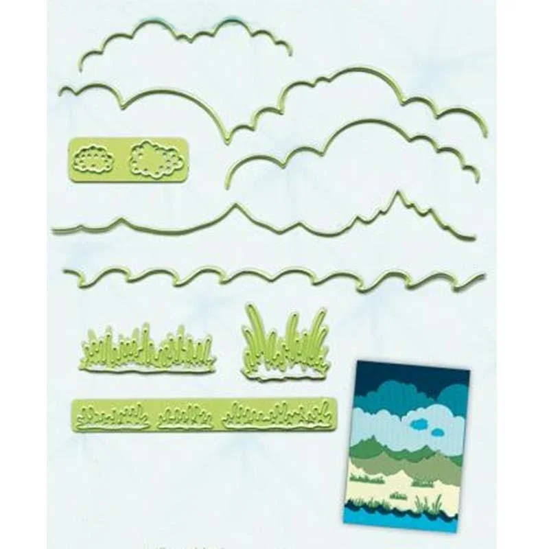 

Grass & Cloud Edge Border Metal Steel Cutting Dies Stencils Scrapbooking DIY Album Paper Embossing