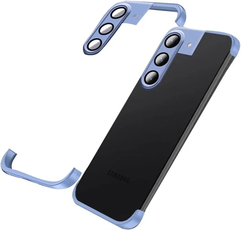 Frameless Silicone Bumper Shockproof Phone Case with Built-in Camera Lens Protector
