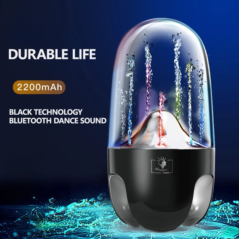 Portable Wireless Water Dance Bluetooth Speaker Stereo Color LED Light Game Sound Box Music Fountain Loudspeaker Caixa De Som