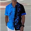 8 Colors 2024 Summer Note Shirt Piano 3D Printed Streetwear Men Women Fashion Oversized Short Sleeve Tops Clothing S-5XL 5