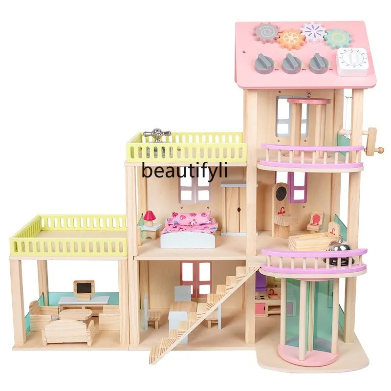 Children play house girl European style large villa doll house bed toy small class kindergarten