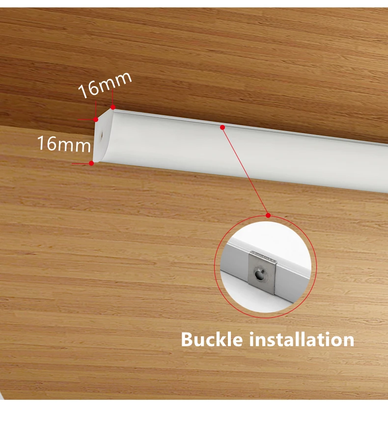 Description Picture 6 of item0.5m V-Shape LED Aluminum Profile Cabinet Corner Mounted 90 Degree Glow Hard Bar Lamp Channel Milky/Black Cover Strip Lights