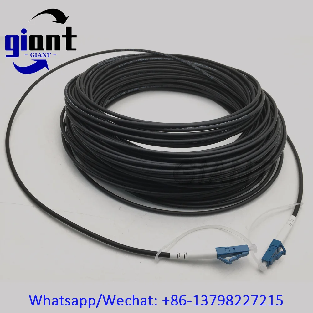 1C SM G657A1 아머드 케이블, 1코어 50M SX 3.0mm 블랙 LSZH 재킷 LC/FC/SC/STUPC 광섬유 아머드 패치 코드