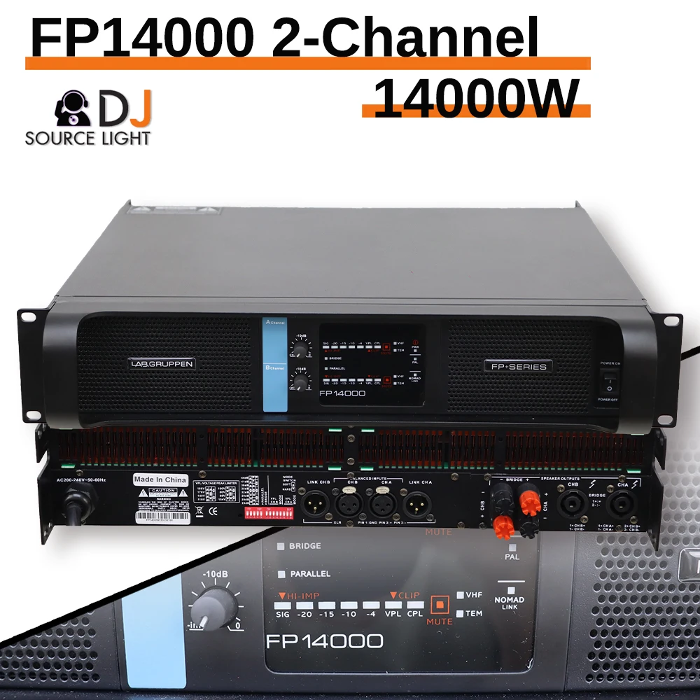 

FP14000 Professional Amplifier 2350W x2 Channel Power Amplificatore Subwoofer Stage Line Array Sound Amplificador For Events