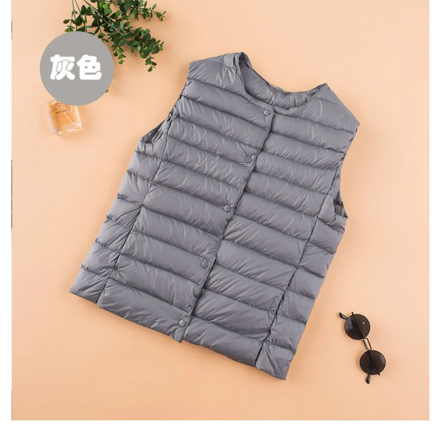 90% Ultra Light White Duck Down Women Vest Thin Coats V Collar Autumn Winter Coat Female Single-breast Waistcoat Puffer Feather