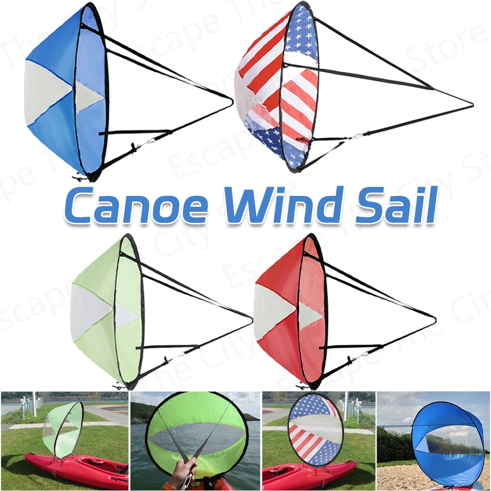 

Canoe Wind Sail Foldable Kayak Downwind Wind Sail Paddle Canoe Boats Drifting Wind Sail Clear Window Boot Accessories Marine