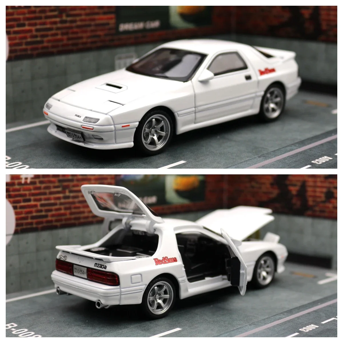 1:32 Mazda RX7 RX-7 Initial D Miniature Diecast Toy Car Model