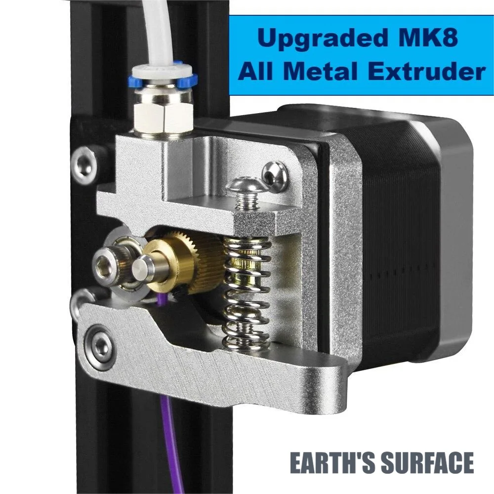 

ES-3D Printer Parts Upgraded MK8 All Metal Extruder Upgrade Aluminum Block Bowden Extruder Red/Silver For Ender 3/CR10 HotEnd