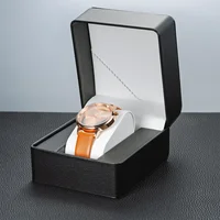 Boîte de rangement de montre en PU, vitrine de montre unique, support de montre-bracelet, organisateur de montre de bijoux de voyage, cadeau pour hommes 5