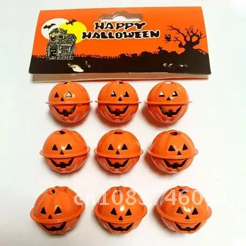 

6pcs Pumpkin Head Metal Bell Halloween Decoration As Party Children Funny Gift Or Hanging On Tree Supplies