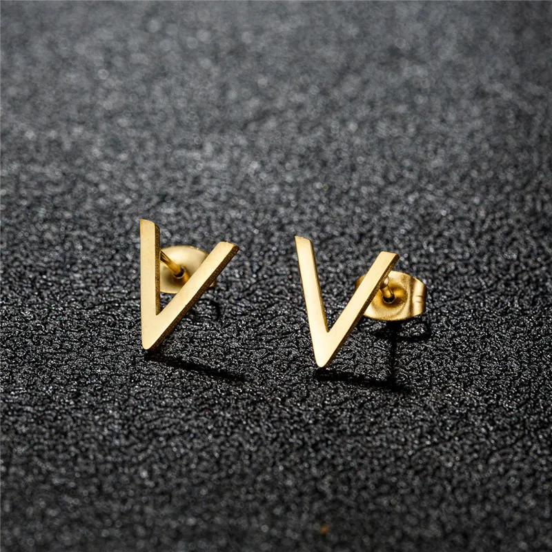 thumbnail image 1 of Pendientes geométricos de acero inoxidable para mujer, aretes minimalistas con forma de U, forma de círculo, triángulo y estrella, 1 of 5