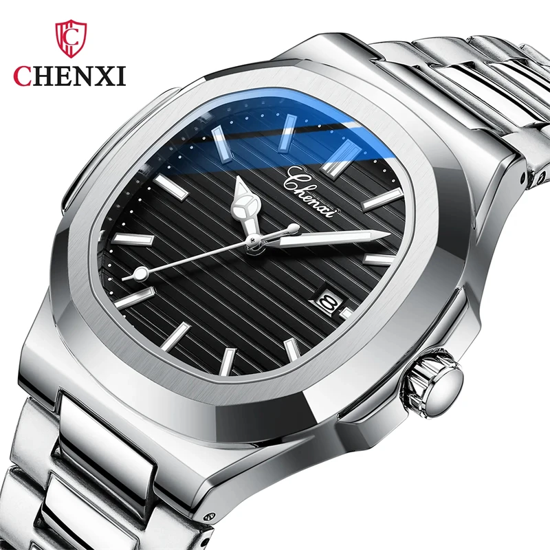 CHENXI 8222 Stainless Steel Wristwatch Case Fashion Calendar