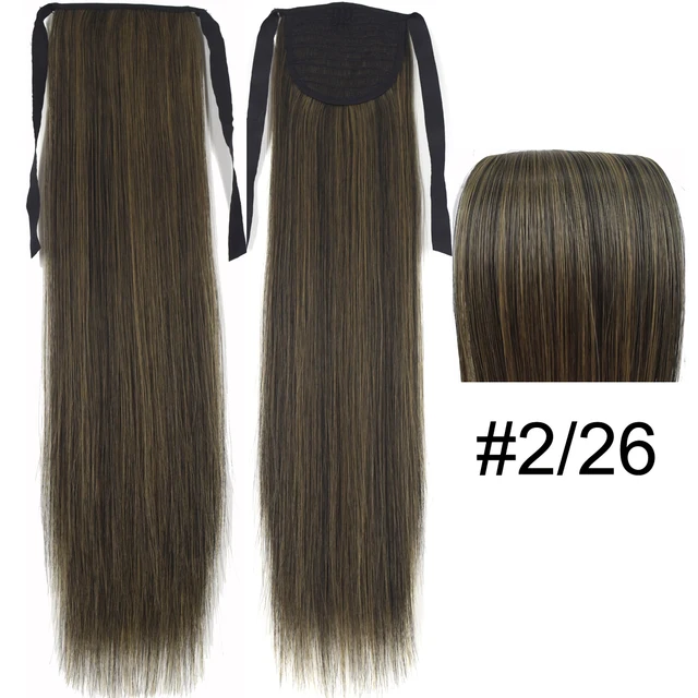 TOPREETY Synthetic Fiber Heat Resistant Straight Ribbon Ponytail Extensions 1006 2-26