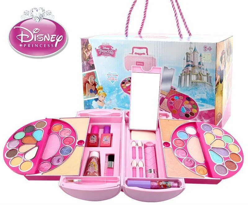 Disney girls Princess frozen elsa anna real suitcase  case Makeup set with original box  Cartoon  Beauty Fashion Pretend Toys 2