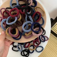 50PCS/Set New Women Girls Candy Colors Nylon Basic Scrunchie Hair Tie Ponytail Hold Hair Rubber Bands Fashion Hair Accessories 4
