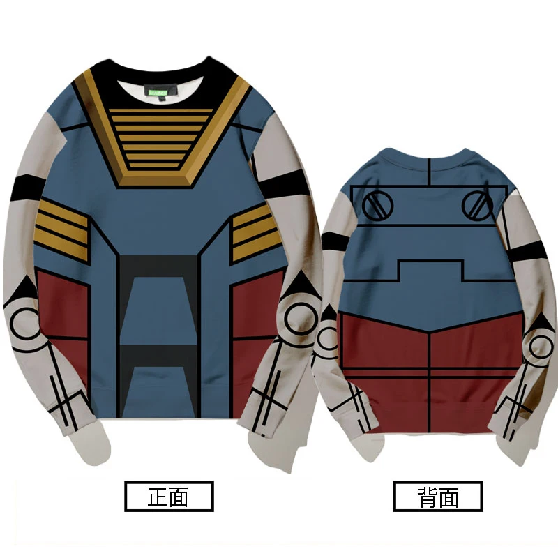 

High Street Gundam Joint Hoodie Men's Crewneck Boy Japanese Sea Air Mobile Warrior Gundam Children's Clothes Are Versatile