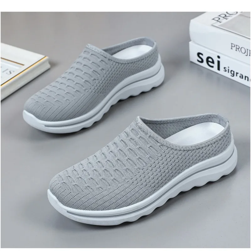 Women's Summer Breathable Commute Half Drag Shoes Soft Sole Lightweight Slip On Casual Comfortable Odor-Resistant 6
