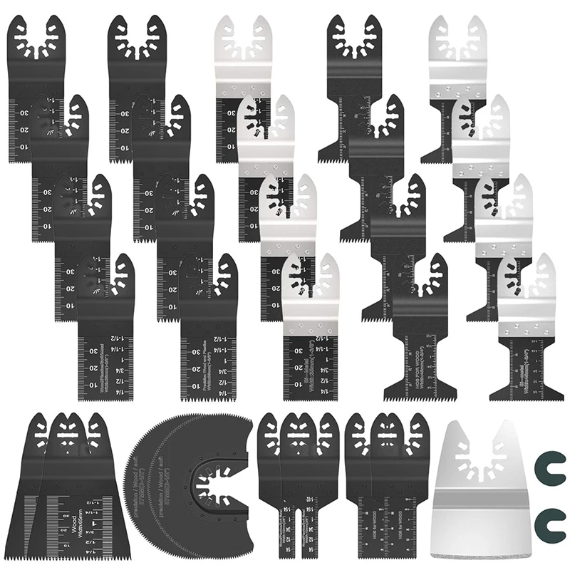 

HOT SALE 31-Piece Oscillating Saw Blade Set, Metal Wood Blade Quick Release Oscillating Tool Blade Compatible With Dewalt