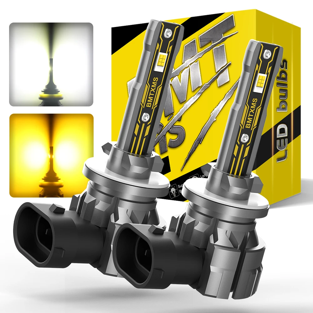 LED Car Lights 2Pcs H27W/2 881 LED Bulbs Fog Light for Cars High Light Sourse CSP Yellow White H27W H27 Led 12V DRL