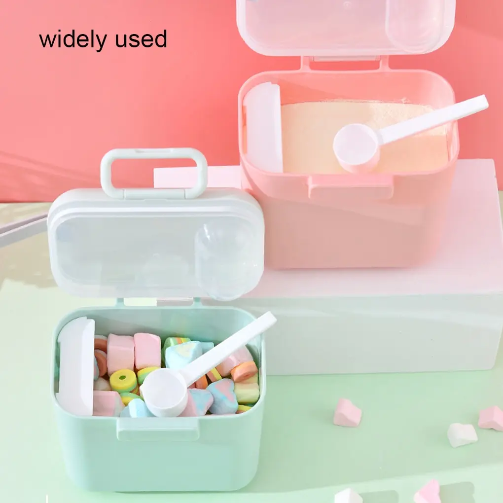 Baby Milk Powder Portable Baby Food Storage Box Essential Cereal Infant Milk Powder Box Toddle Snacks Container with Spoon