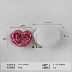 Romantic 3D Heart Flower Silicone Mold for Candles, Soap, and Baking Creations (Large)