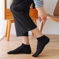 20Pcs/ Men's Socks Spring Summer Thin Breathable Soft Polyester Cotton Socks Black Casual Business Ankle Boat Socks Size EU38-45 4
