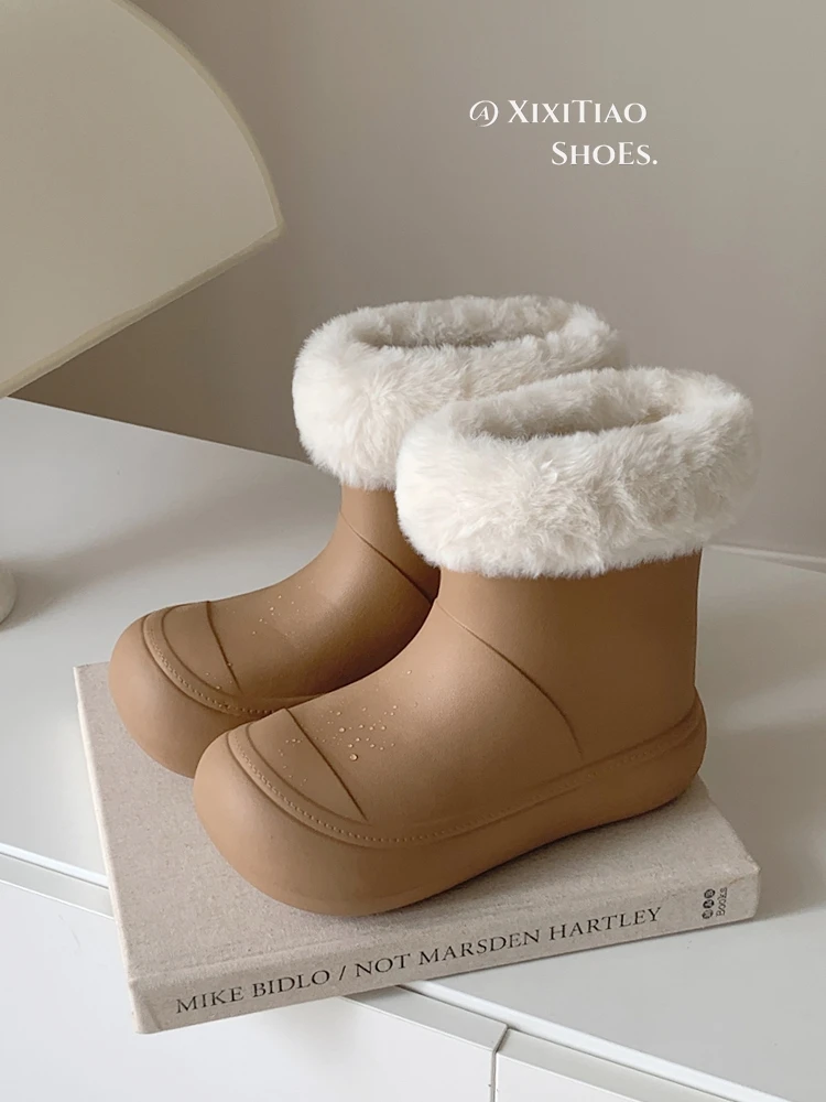 

Casual And Versatile Winter Outdoor Snow Boots Women Rain Boots Fashion Plush Boys' Girls' Baby Boots Waterproof Boots