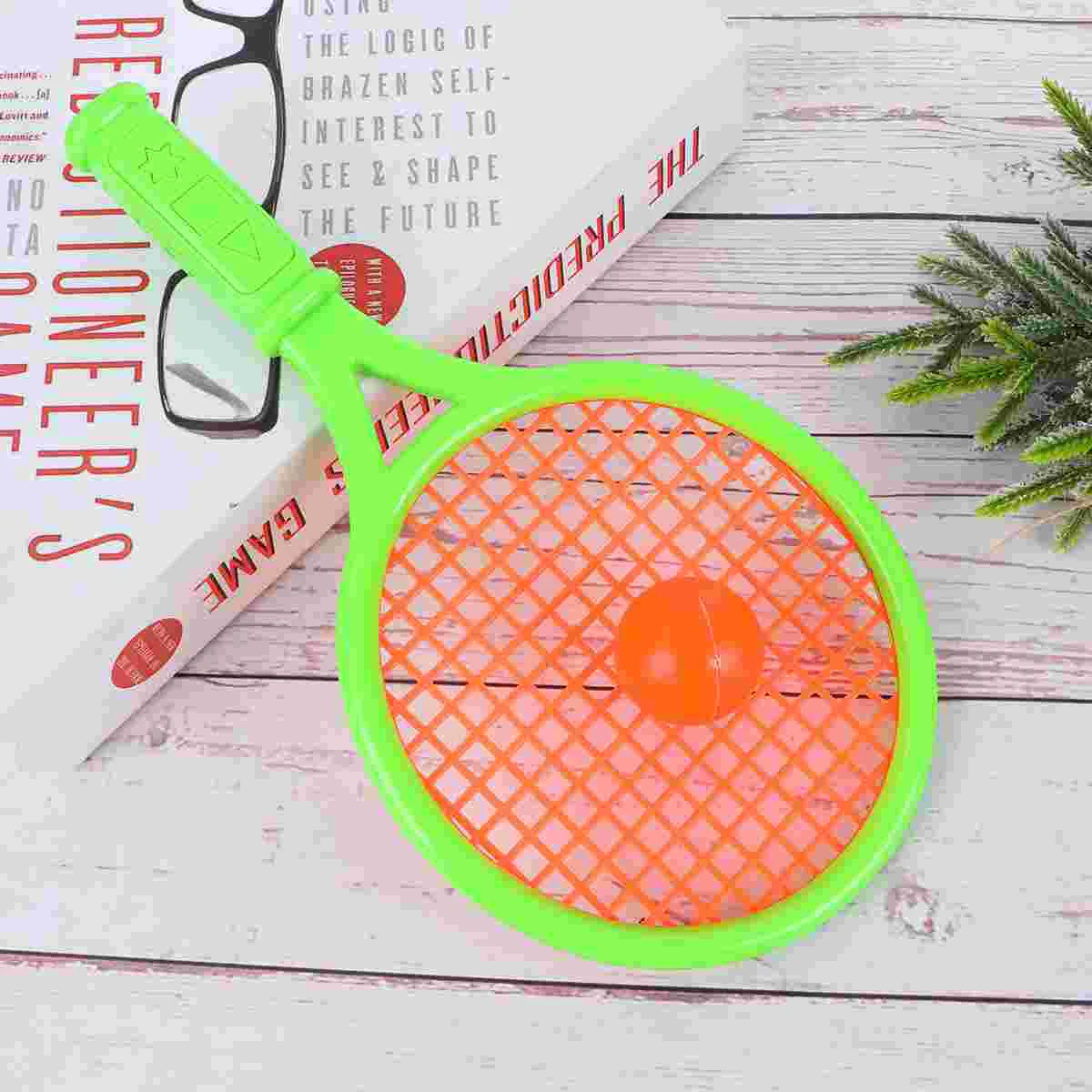 

1 Pair of Children's Tennis Racket Kids Plastic Badminton Rackets Game Props for Kindergarten Primary School (Size S Random