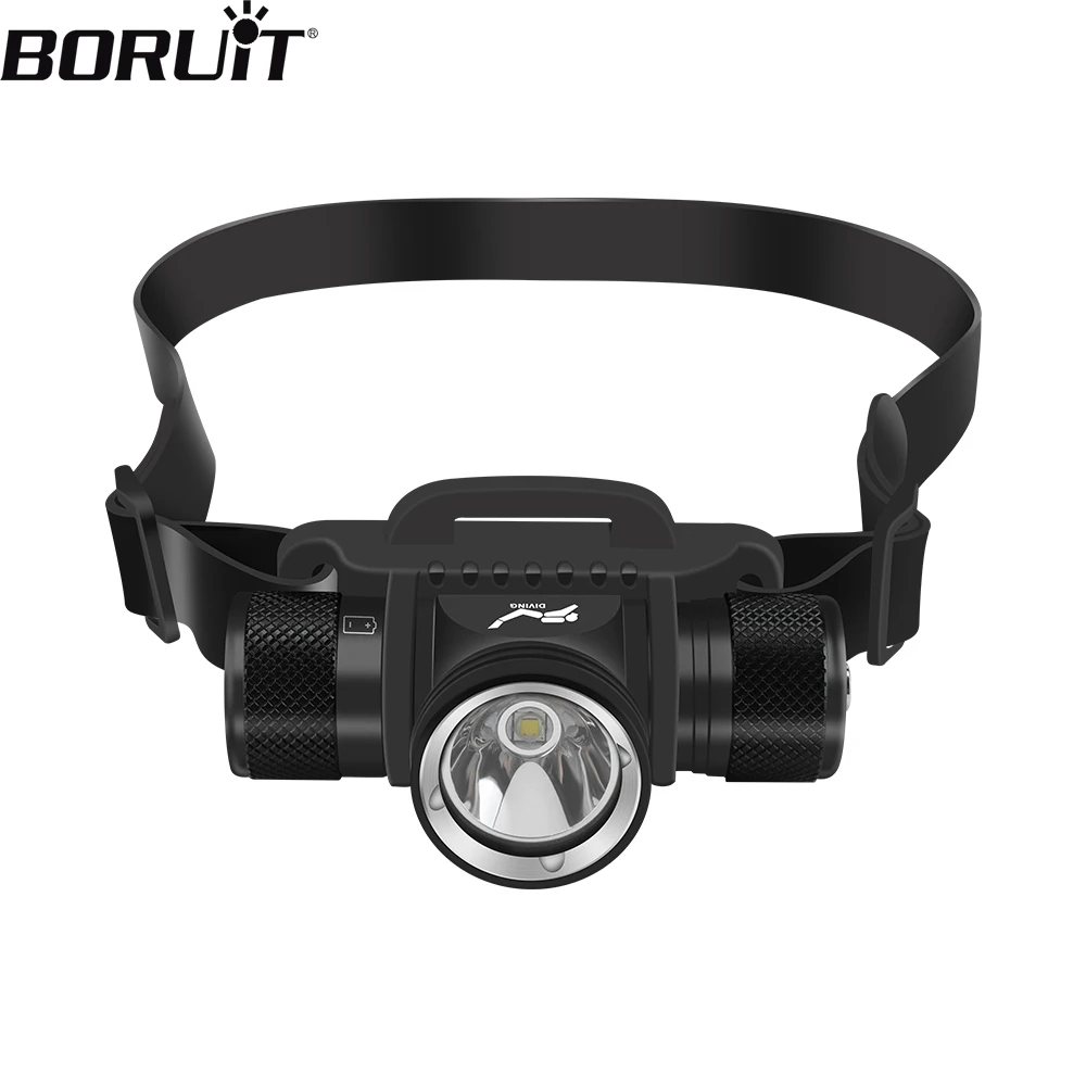 BORUiT HP900 LED Powerful Scuba Diving Headlamp 1000LM IPX8 Waterproof Headlight Underwater 60M 21700 Battery Dive Head Torch head flashlight cob headlamp