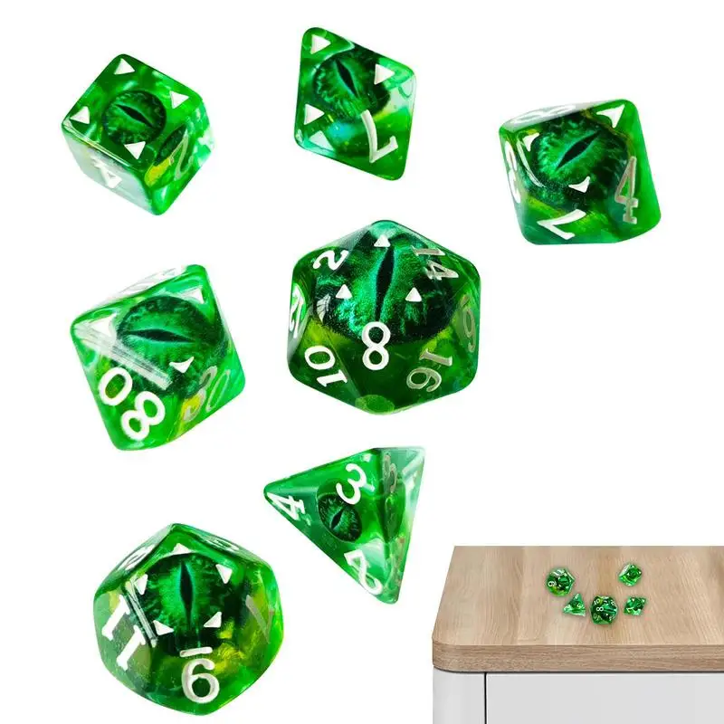 

Семейный набор 7 шт. многогранные Кости Дракона, D и D кости для Хэллоуина, рождественские подарки, ролевая игра