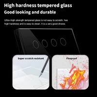 WIFI Smart Touch Light Wall Switch Interruptor Glass Panel 8/10 Gang 147*86mm Work Tuya APP  Whole house intelligent control - Image 2