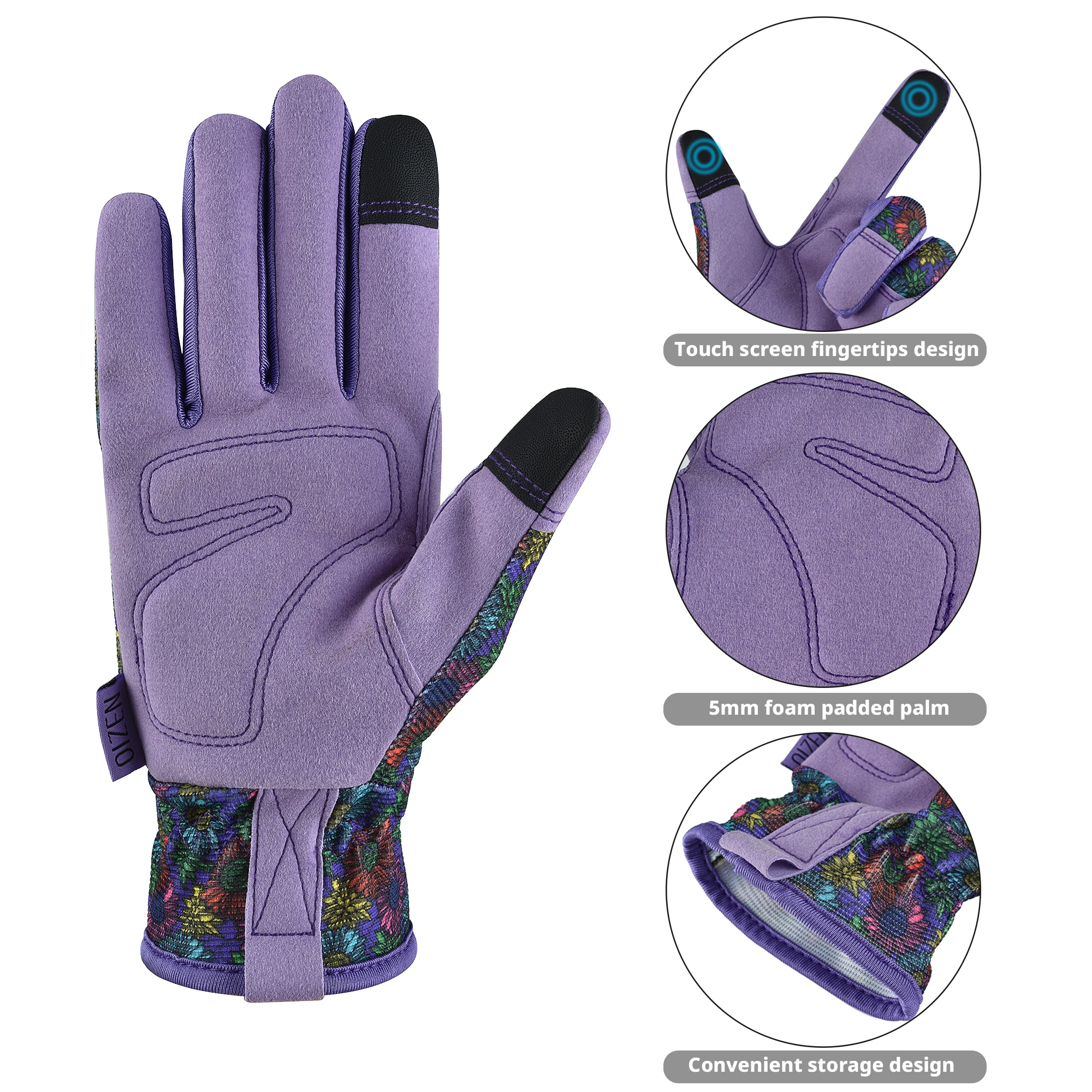 1Pair Gardening Gloves for Women light duty Breathable Touchscreen for Weeding Working Digging Planting Garden Gloves 3