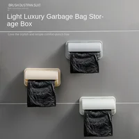Toilet garbage bag storage box, no punching, simple wall mounted collector, kitchen pull-out sorting garbage box 2