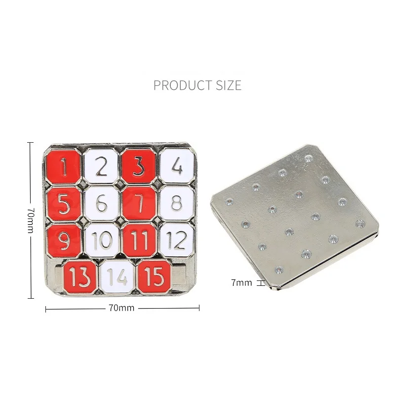 Metal Number Slide Puzzle Brain Puzzle Games Huarong Road Toys Exercise The Brain Educational Toy for Children 1-15